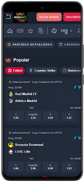BBRBet captura de pantalla de deportes